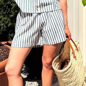 NWT Emerson Fry Pull On Shorts - Moss Stripe Organic